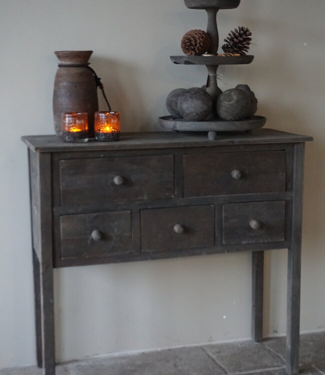 Rene Houtman Oude Wandtafel Verweerd | H82 x B101 x D51 cm