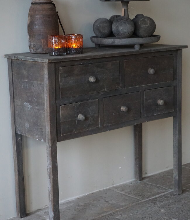 Rene Houtman Oude Wandtafel Verweerd | H82 x B101 x D51 cm