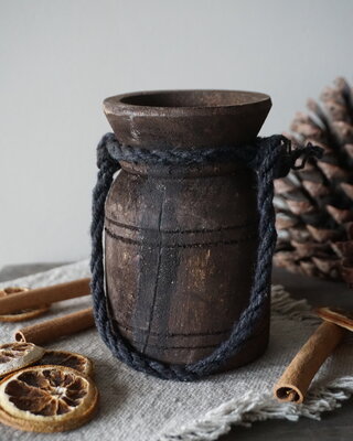 Rene Houtman Nepalese Houten Pot | Mini | Nr 3 | H13 x B8 cm