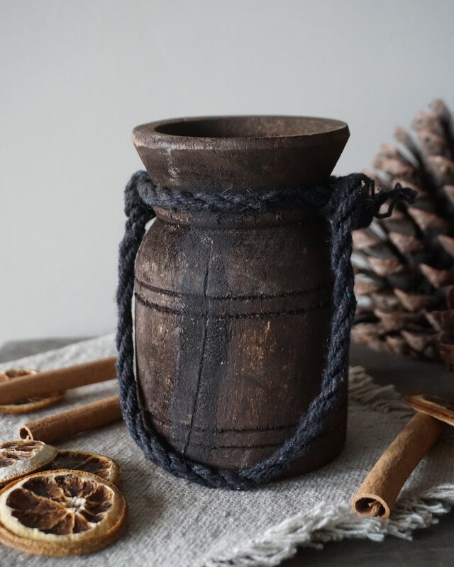 Rene Houtman Nepalese Houten Pot | Mini | Nr 3 | H13 x B8 cm