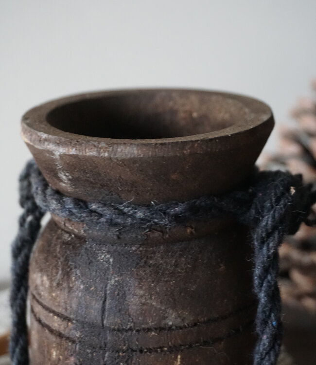 Rene Houtman Nepalese Houten Pot | Mini | Nr 3 | H13 x B8 cm