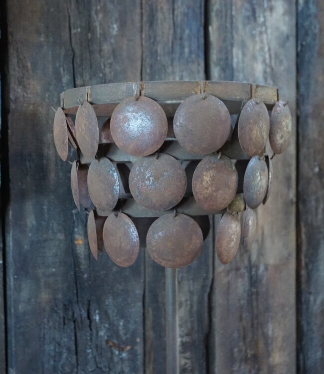 Rene Houtman Schemerlamp Schijf | Staand | Roest | H152 x D32 cm