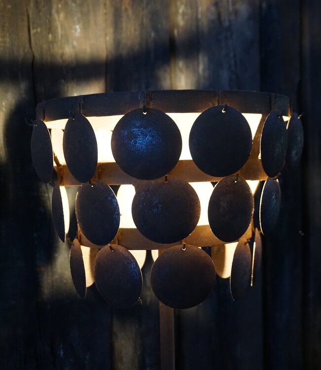 Rene Houtman Schemerlamp Schijf | Staand | Roest | H152 x D32 cm