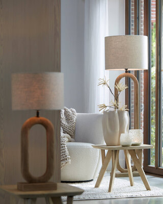 Light&Living Vloerlamp Paceco | Hout | Mat Naturel | H119 cm