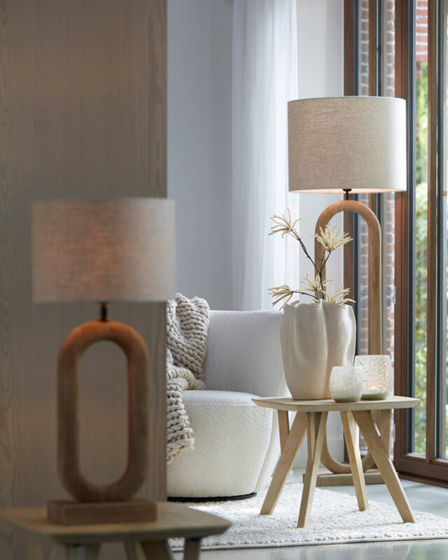 Light&Living Vloerlamp Paceco | Hout | Mat Naturel | H119xB20xL35 cm