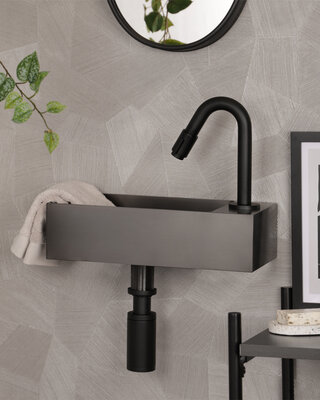 Differnz Fontien | RVS | Gun Metal | H11 x B40 x D22 cm