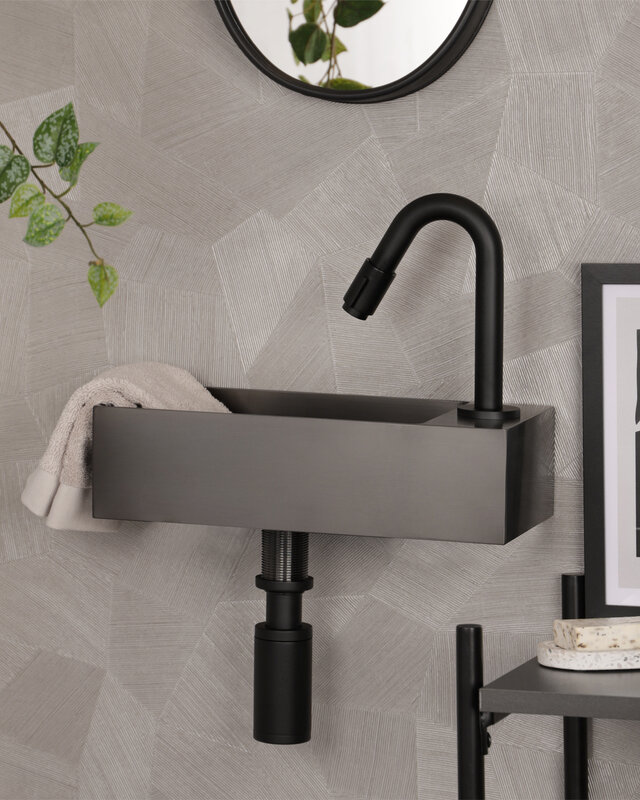 Differnz Fontien | RVS | Gun Metal | H11 x B40 x D22 cm