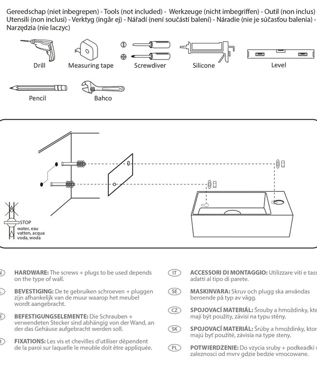 Differnz Fontien | RVS | Gun Metal | H11 x B40 x D22 cm