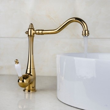 Rene Houtman Nostalgische Wastafelkraan | Antiek Goud | H27,5 cm