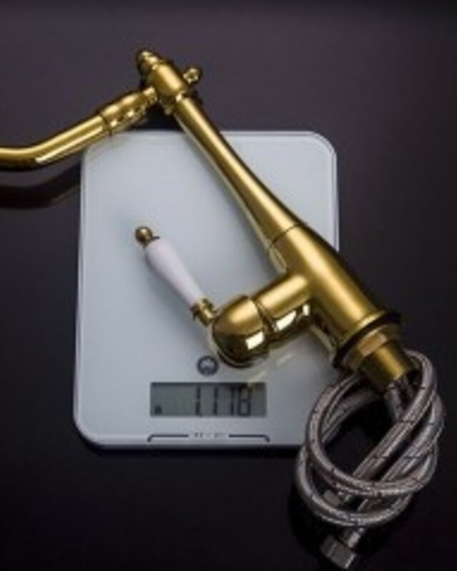 Rene Houtman Nostalgische Wastafelkraan | Antiek Goud | H27,5 cm