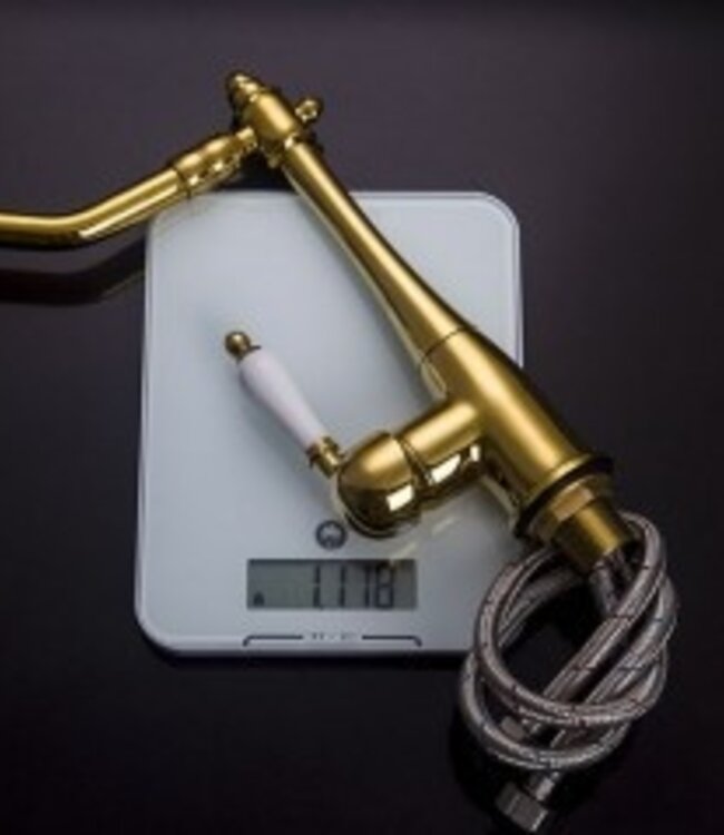 Rene Houtman Nostalgische Wastafelkraan | Antiek Goud | H27,5 cm