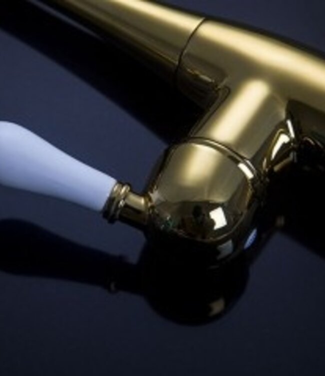 Rene Houtman Nostalgische Wastafelkraan | Antiek Goud | H27,5 cm