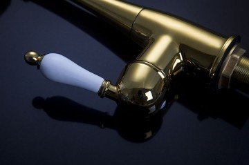 Rene Houtman Nostalgische Wastafelkraan | Antiek Goud | H27,5 cm
