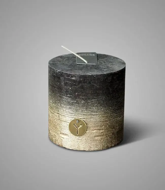 Brynxz Rustieke Kaars | Goud Zwart | H10 x D10 cm