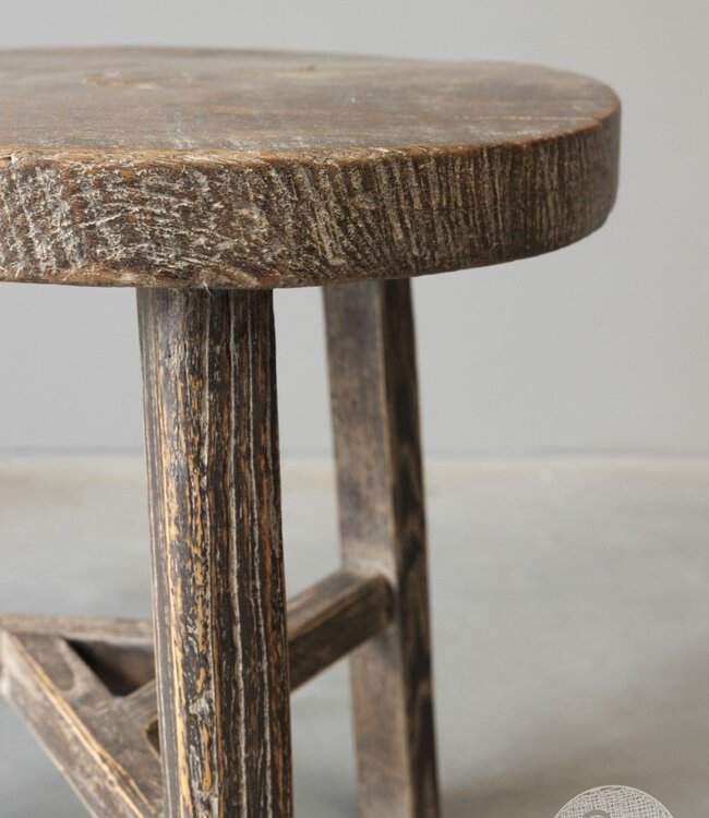 Be-Uniq Oude Bijzettafel | China | Rond | H52 x D47 cm