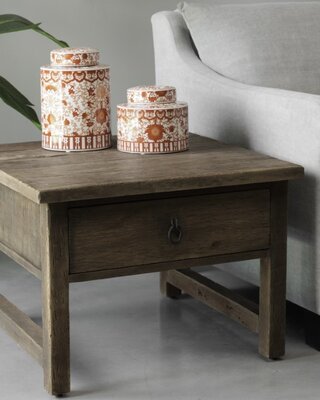 Be-Uniq Bijzettafel Met Lade | Rustic Collection | H50 x B70 x D70 cm