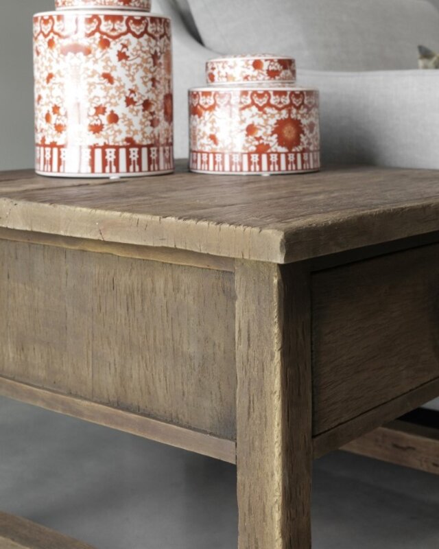 Be-Uniq Bijzettafel Met Lade | Rustic Collection | H50 x B70 x D70 cm