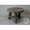Houten Salontafel | Oud Wiel | H46 x D36 cm
