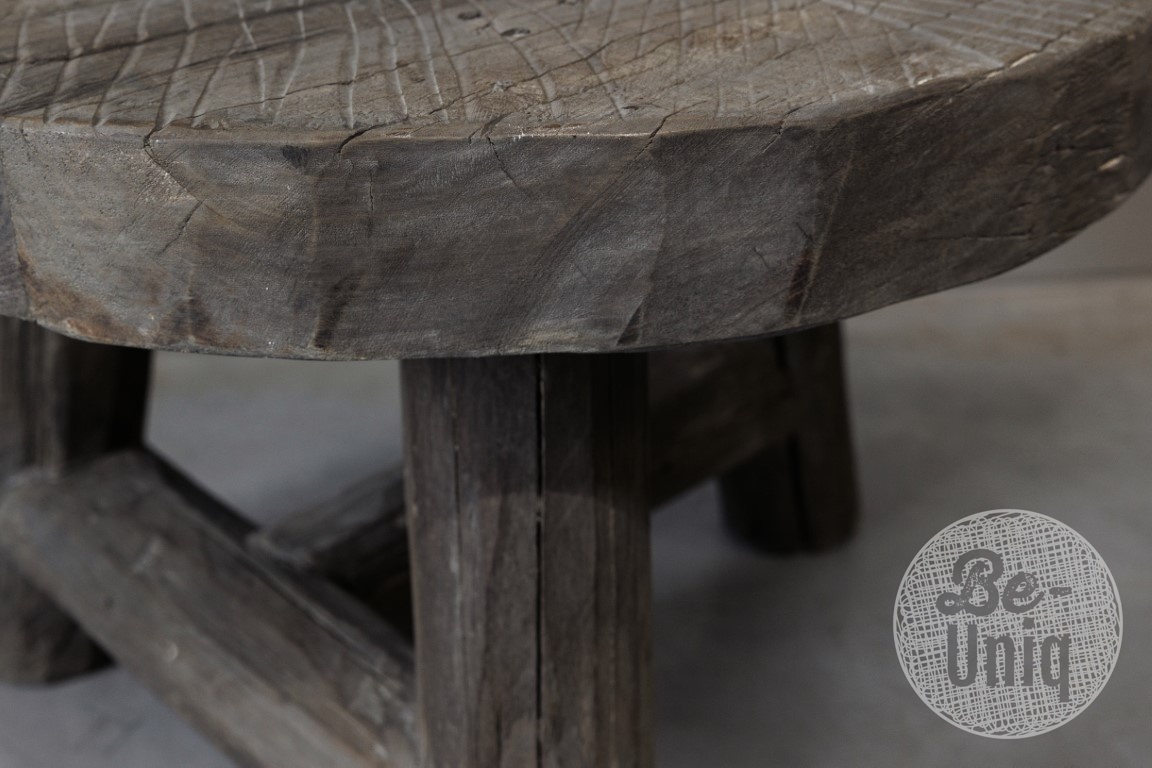 Be-Uniq Houten Salontafel | Oud Wiel | H46 x D36 cm
