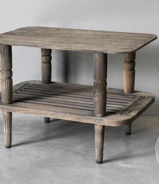 Be-Uniq Oude Bijzettafel | Rustiek Verweerd | H43 x B61 x D42 cm