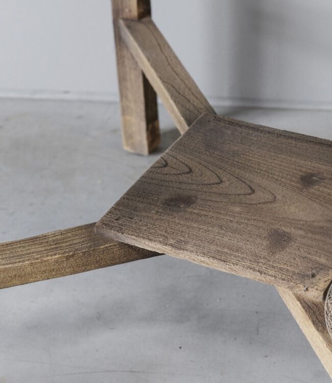 Be-Uniq Authentieke Oude Bijzettafel | India | H60 x B60 x D60 cm