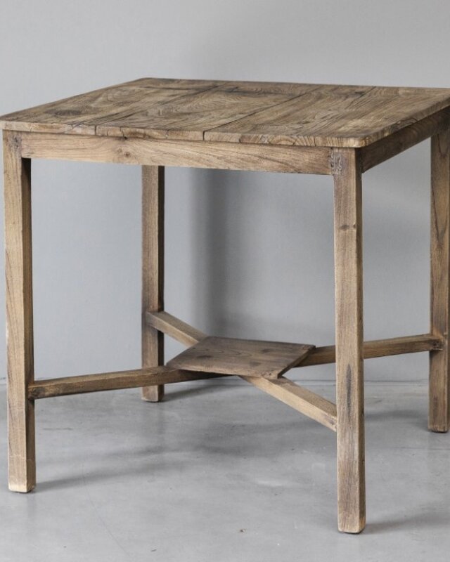 Be-Uniq Authentieke Oude Bijzettafel | India | H60 x B60 x D60 cm