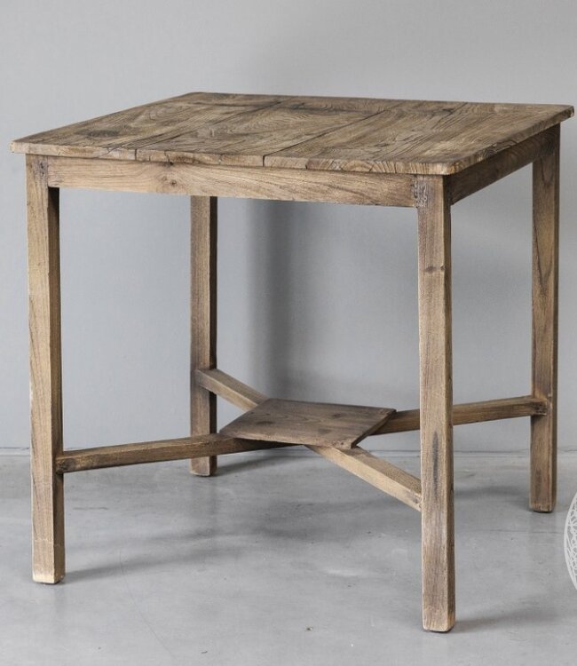 Be-Uniq Authentieke Oude Bijzettafel | India | H60 x B60 x D60 cm