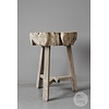 Originele Bijzettafel | Oud Hakblok | H68 x B50 x D47 cm
