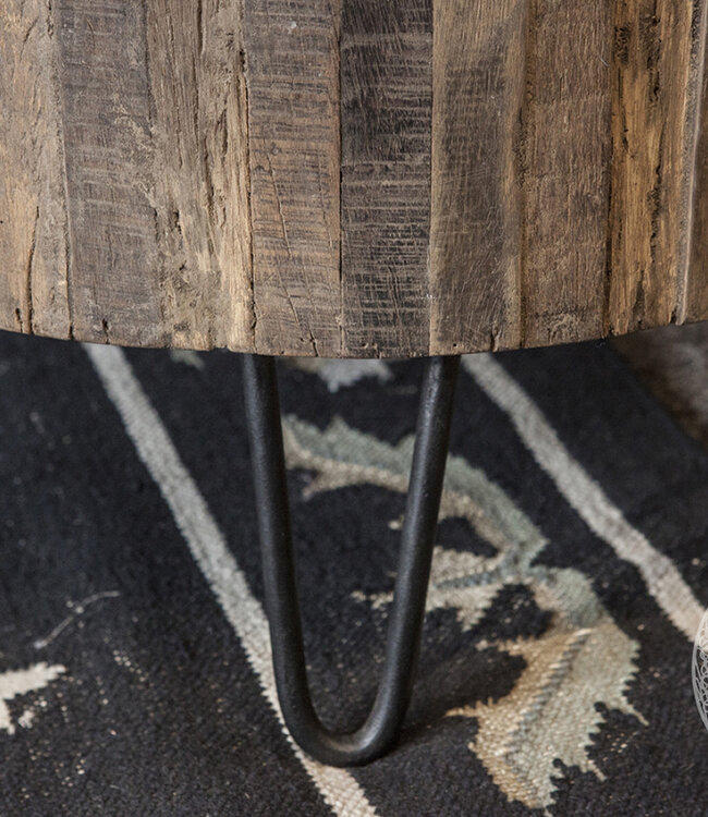 Be-Uniq Bijzettafel Star | Oud Hout | H33 x D57 cm