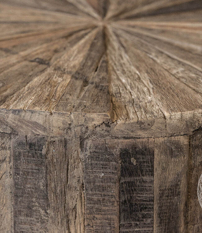 Be-Uniq Bijzettafel Star | Oud Hout | H33 x D57 cm