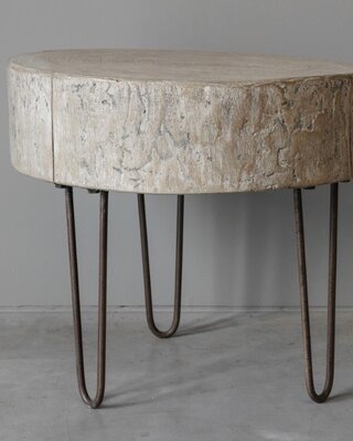 Be-Uniq Bijzettafel | Schijf Hout | China | H55 x B45 x D50 cm