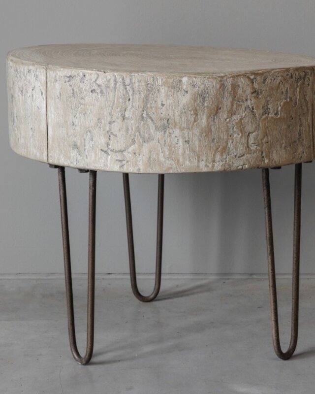 Be-Uniq Bijzettafel | Schijf Hout | China | H55 x B45 x D50 cm