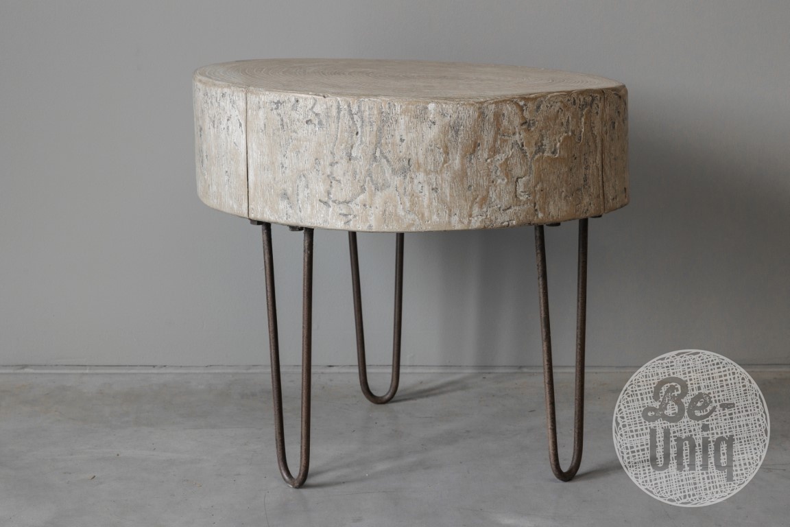 Be-Uniq Bijzettafel | Schijf Hout | China | H55 x B45 x D50 cm
