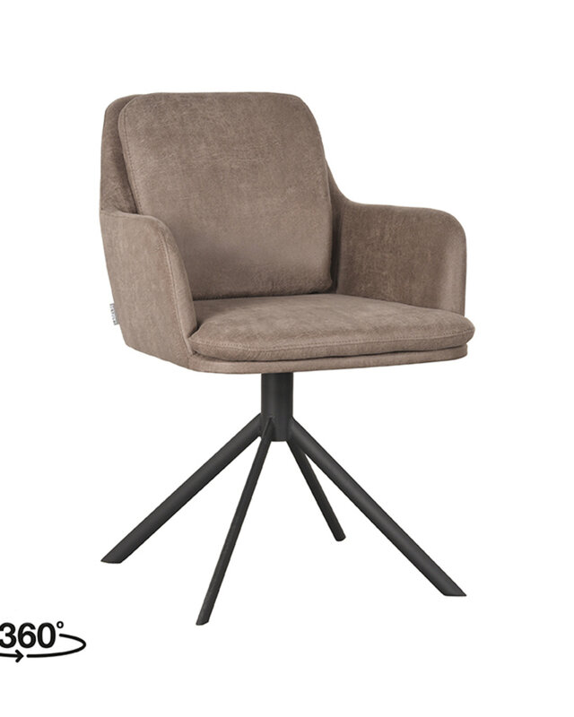 LABEL51 LABEL51 Eetkamerstoel Joy - Taupe - Microfiber