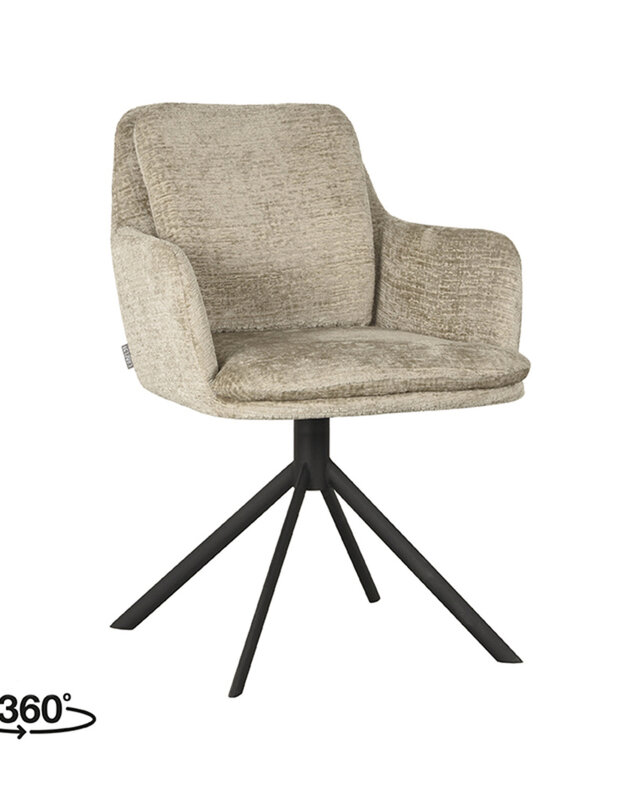 LABEL51 LABEL51 Eetkamerstoel Joy - Beige - Fluweel