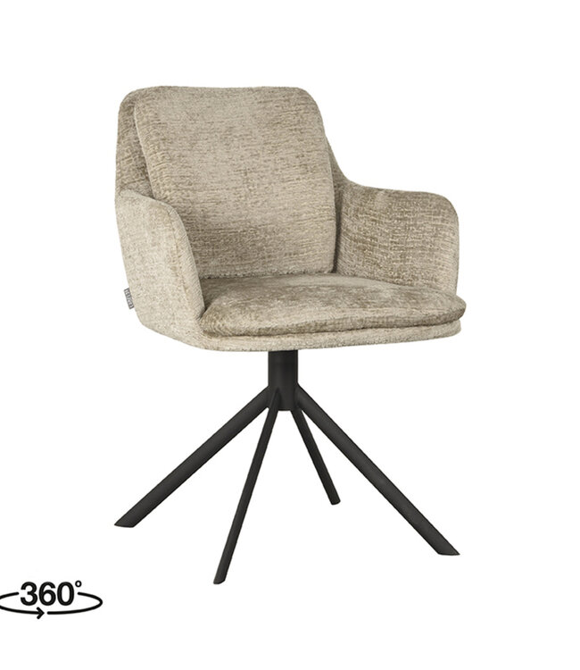 LABEL51 LABEL51 Eetkamerstoel Joy - Beige - Fluweel