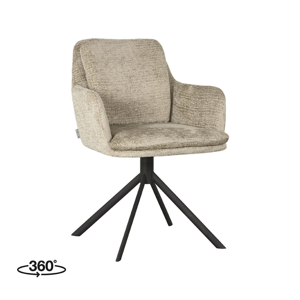 LABEL51 LABEL51 Eetkamerstoel Joy - Beige - Fluweel