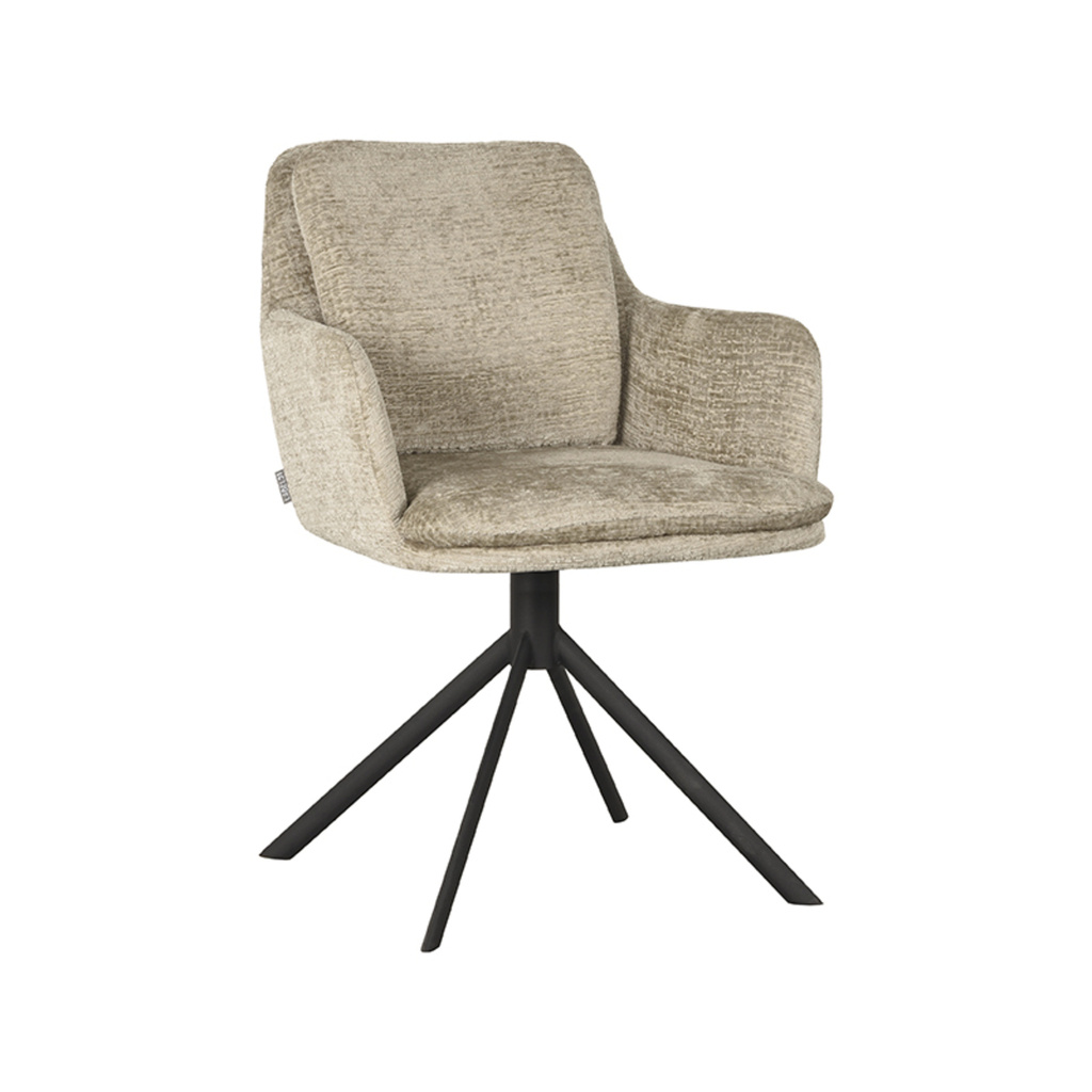 LABEL51 LABEL51 Eetkamerstoel Joy - Beige - Fluweel
