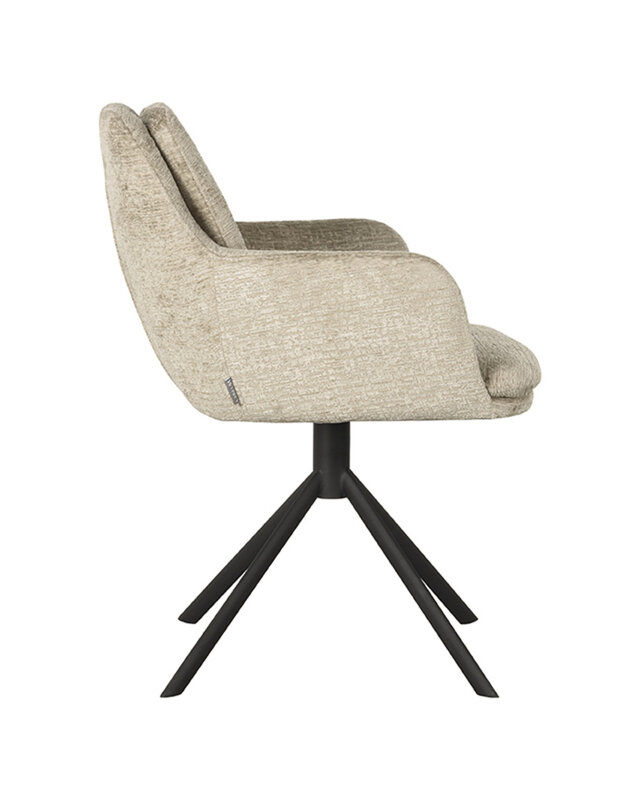 LABEL51 LABEL51 Eetkamerstoel Joy - Beige - Fluweel