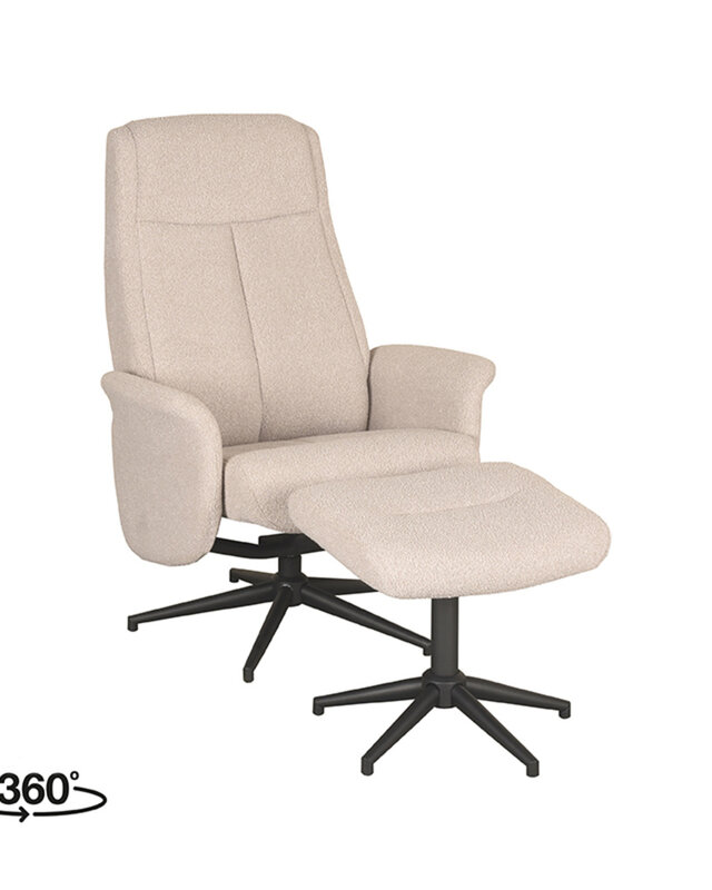 LABEL51 Relaxfauteuil Bergen + Ottomane 77x76x105 cm