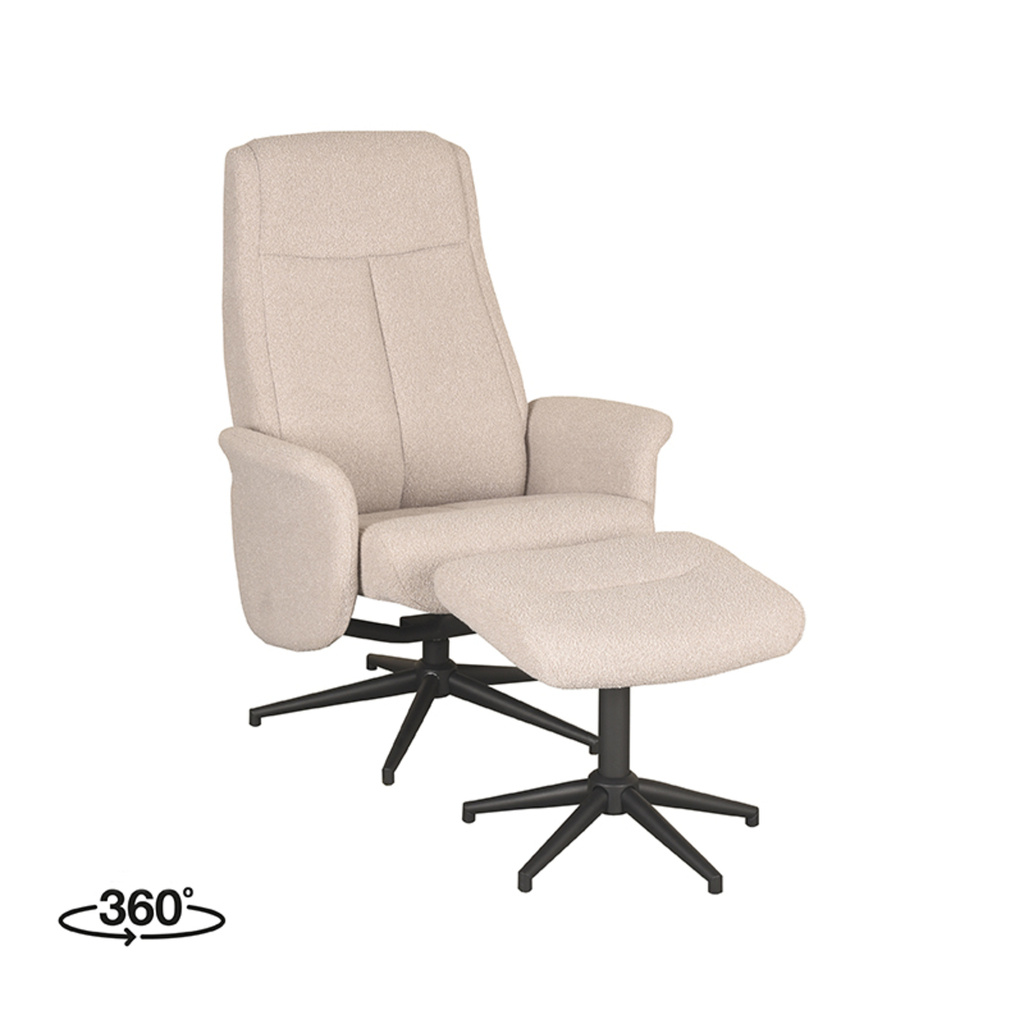 LABEL51 Relaxfauteuil Bergen + Ottomane 77x76x105 cm