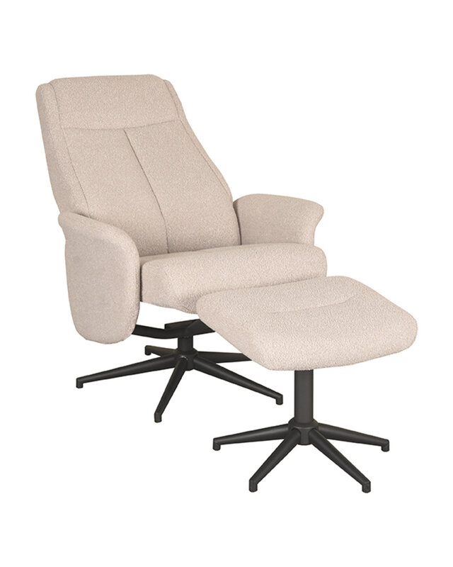 LABEL51 Relaxfauteuil Bergen + Ottomane 77x76x105 cm