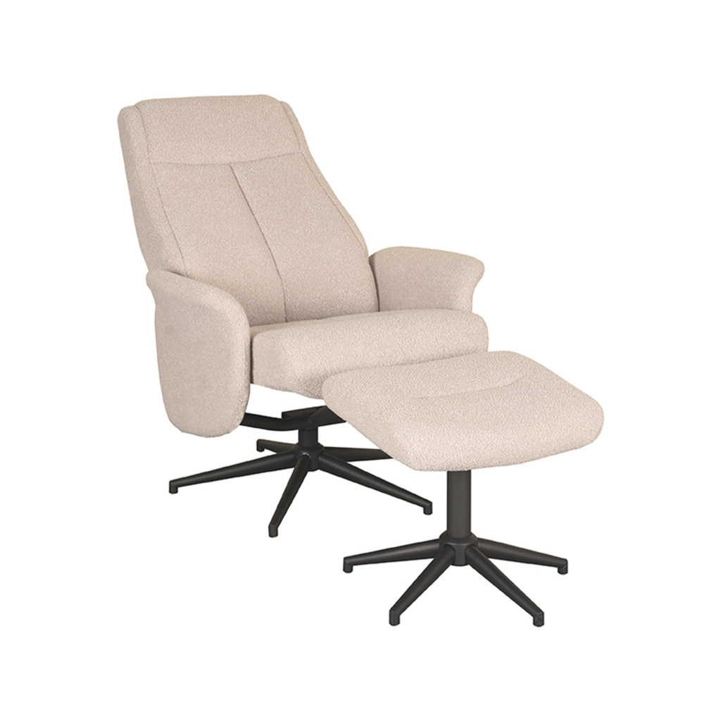 LABEL51 Relaxfauteuil Bergen + Ottomane 77x76x105 cm