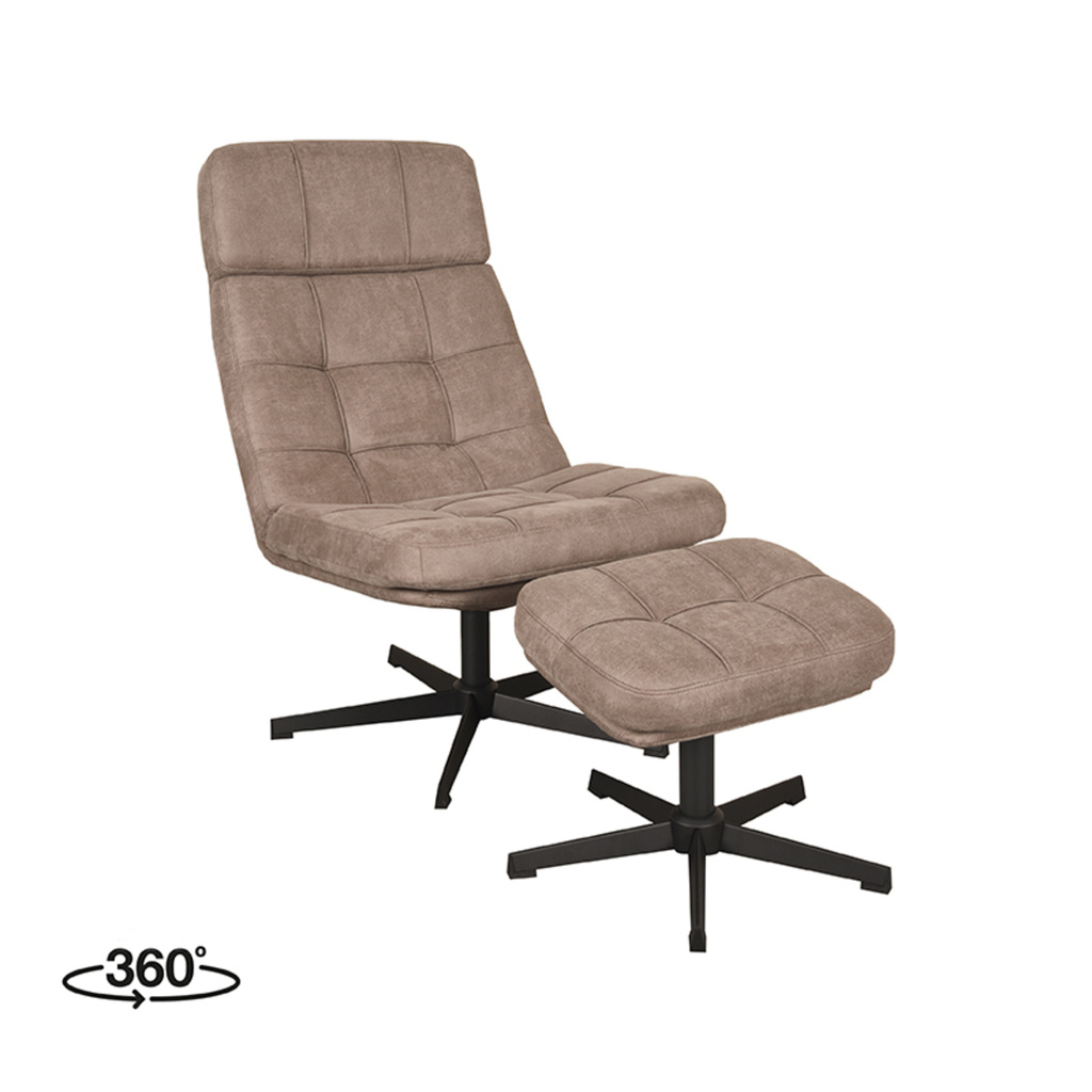 LABEL51 Relaxfauteuil Alvar + Ottomane 53x57x83 cm