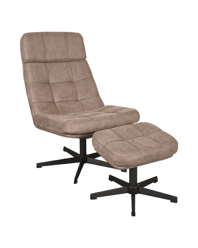 LABEL51 Relaxfauteuil Alvar + Ottomane 53x57x83 cm