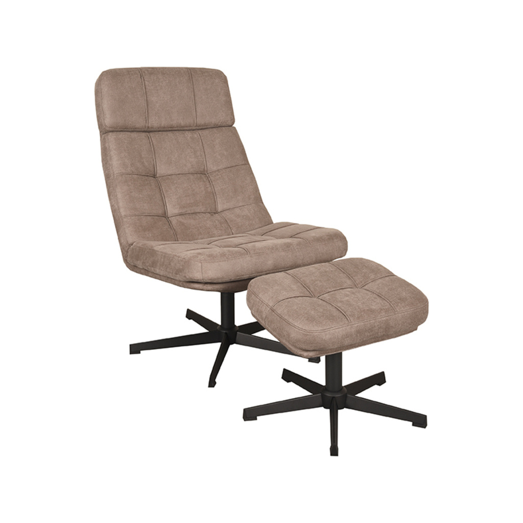 LABEL51 Relaxfauteuil Alvar + Ottomane 53x57x83 cm