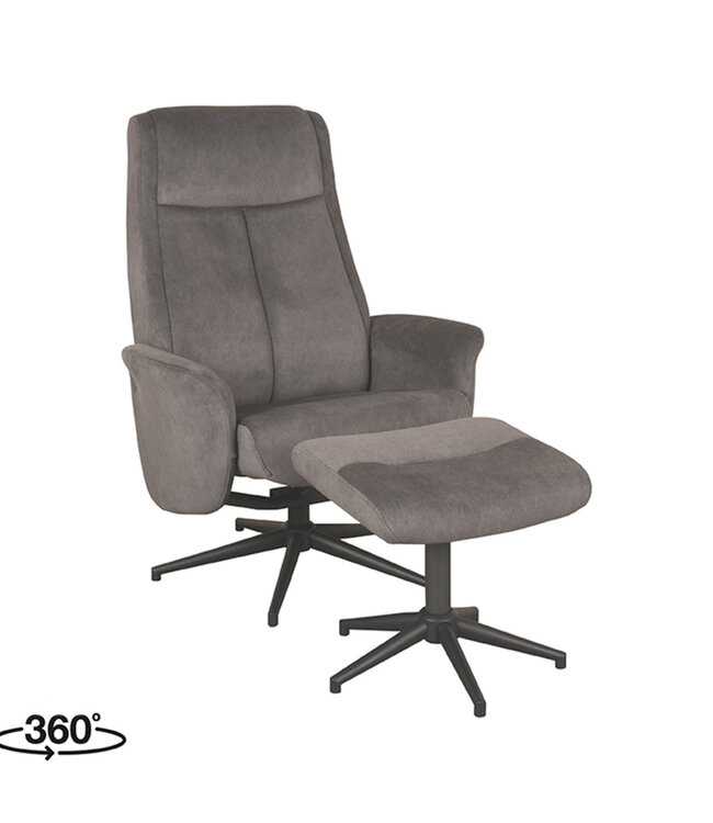 LABEL51 Relaxfauteuil Bergen + Ottomane 77x76x105 cm