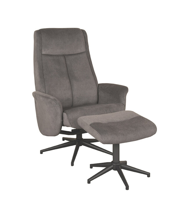 LABEL51 Relaxfauteuil Bergen + Ottomane 77x76x105 cm