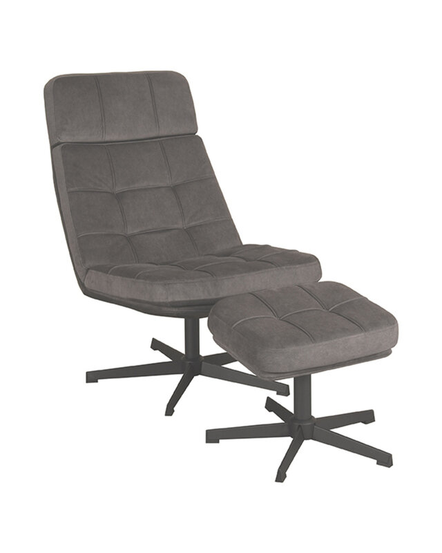 LABEL51 Relaxfauteuil Alvar + Ottomane 53x57x83 cm
