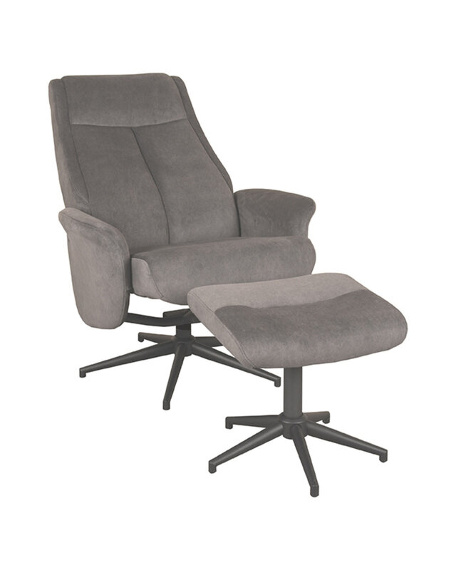 LABEL51 Relaxfauteuil Bergen + Ottomane 77x76x105 cm